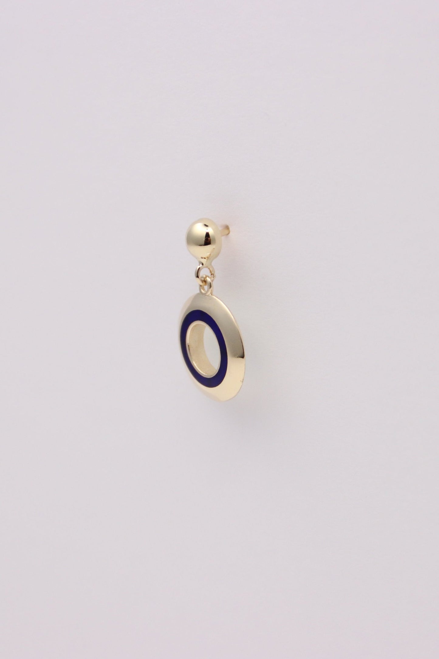Turquoise and Blue Gold Circle Earrings
