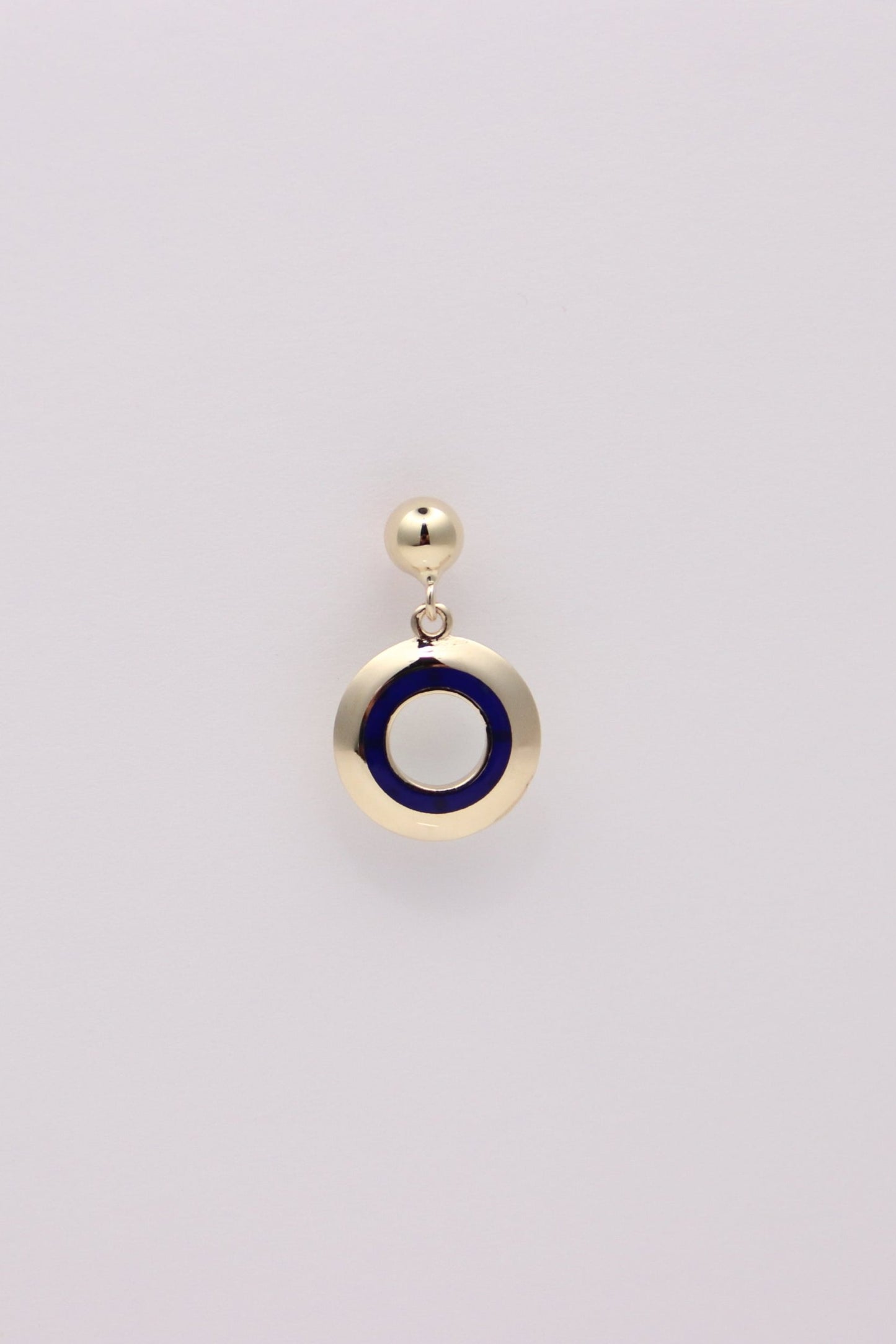 Turquoise and Blue Gold Circle Earrings