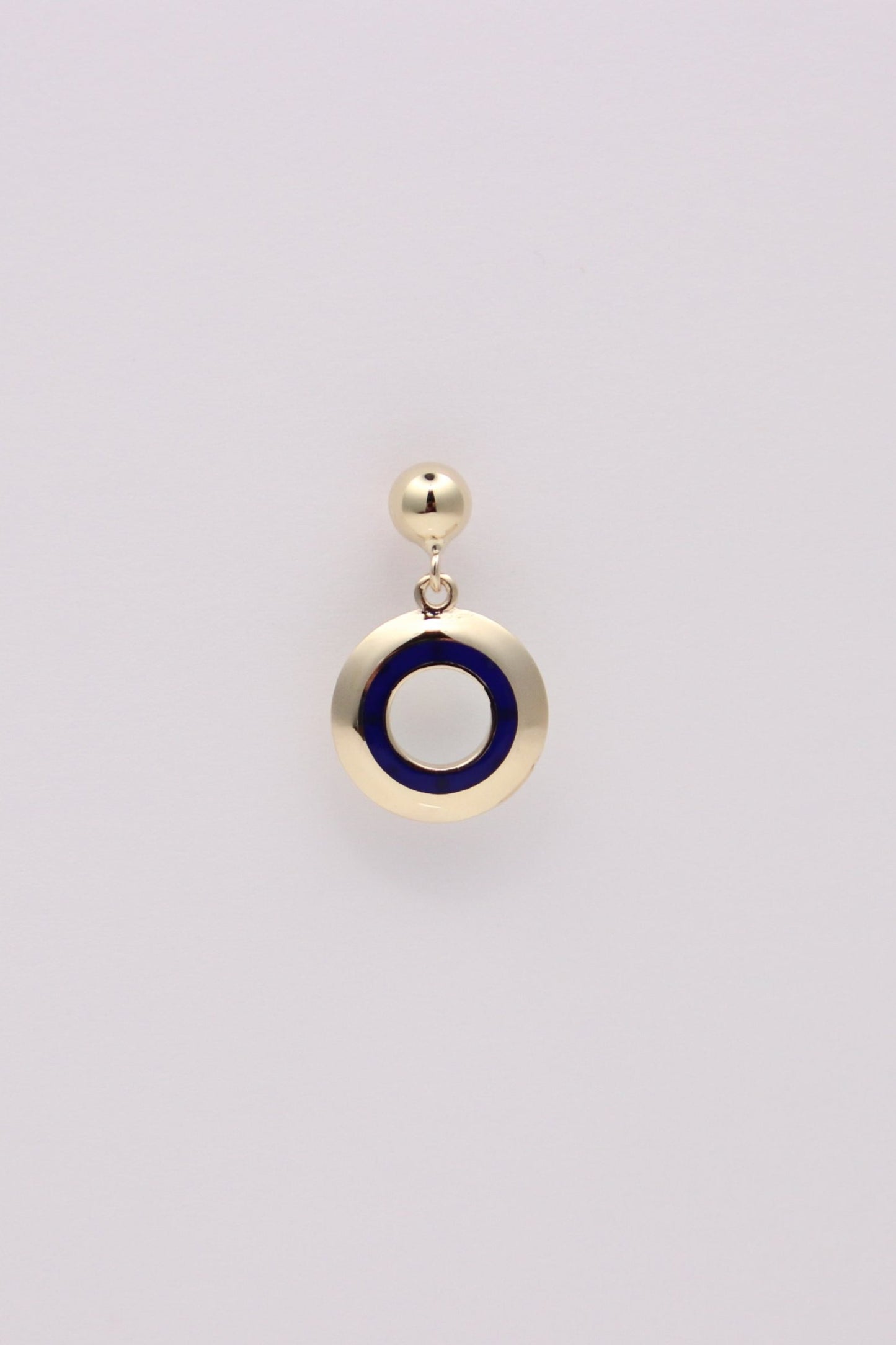 Turquoise and Blue Gold Circle Earrings