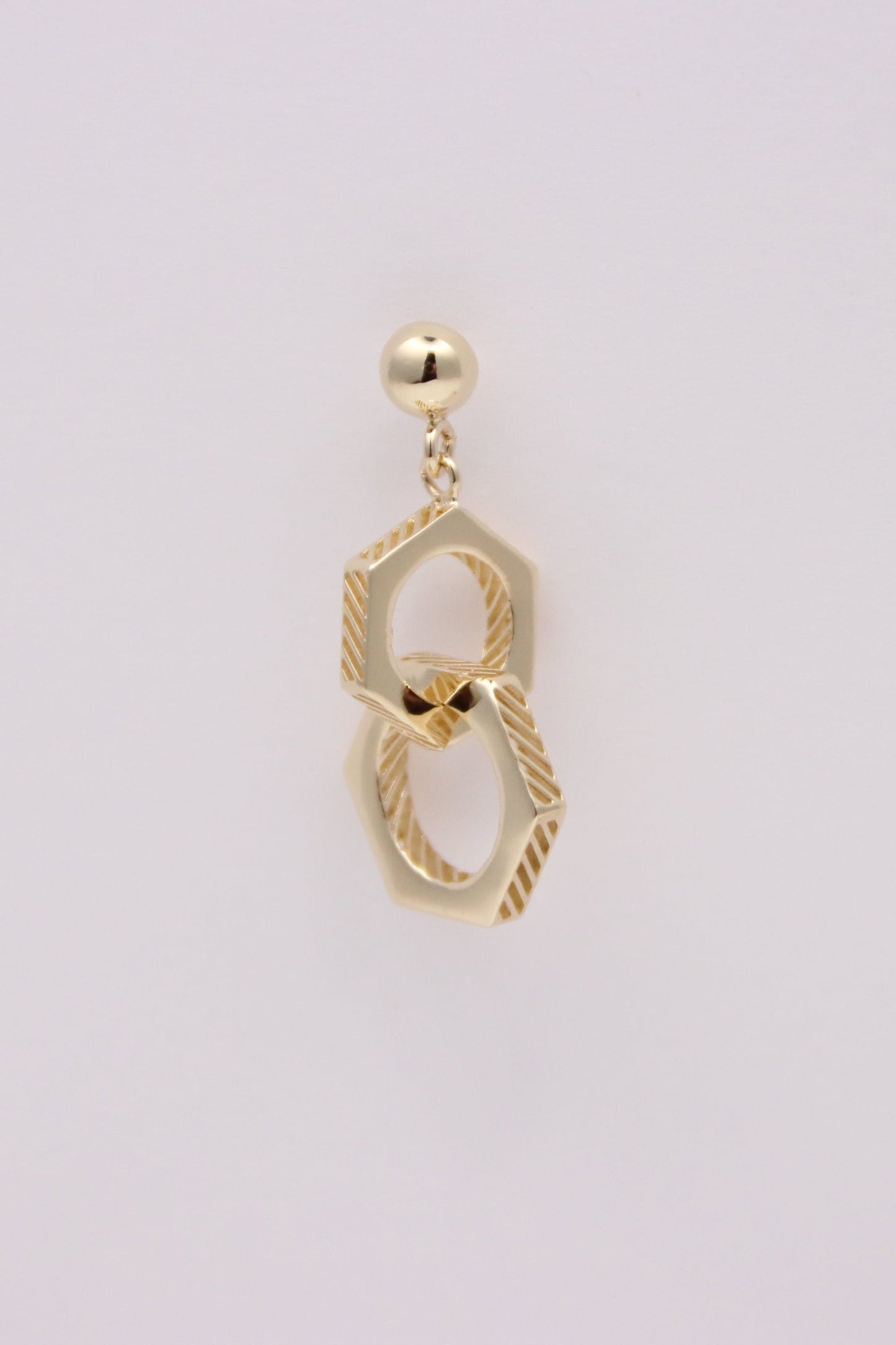 Double Hexagon Drop Earrings