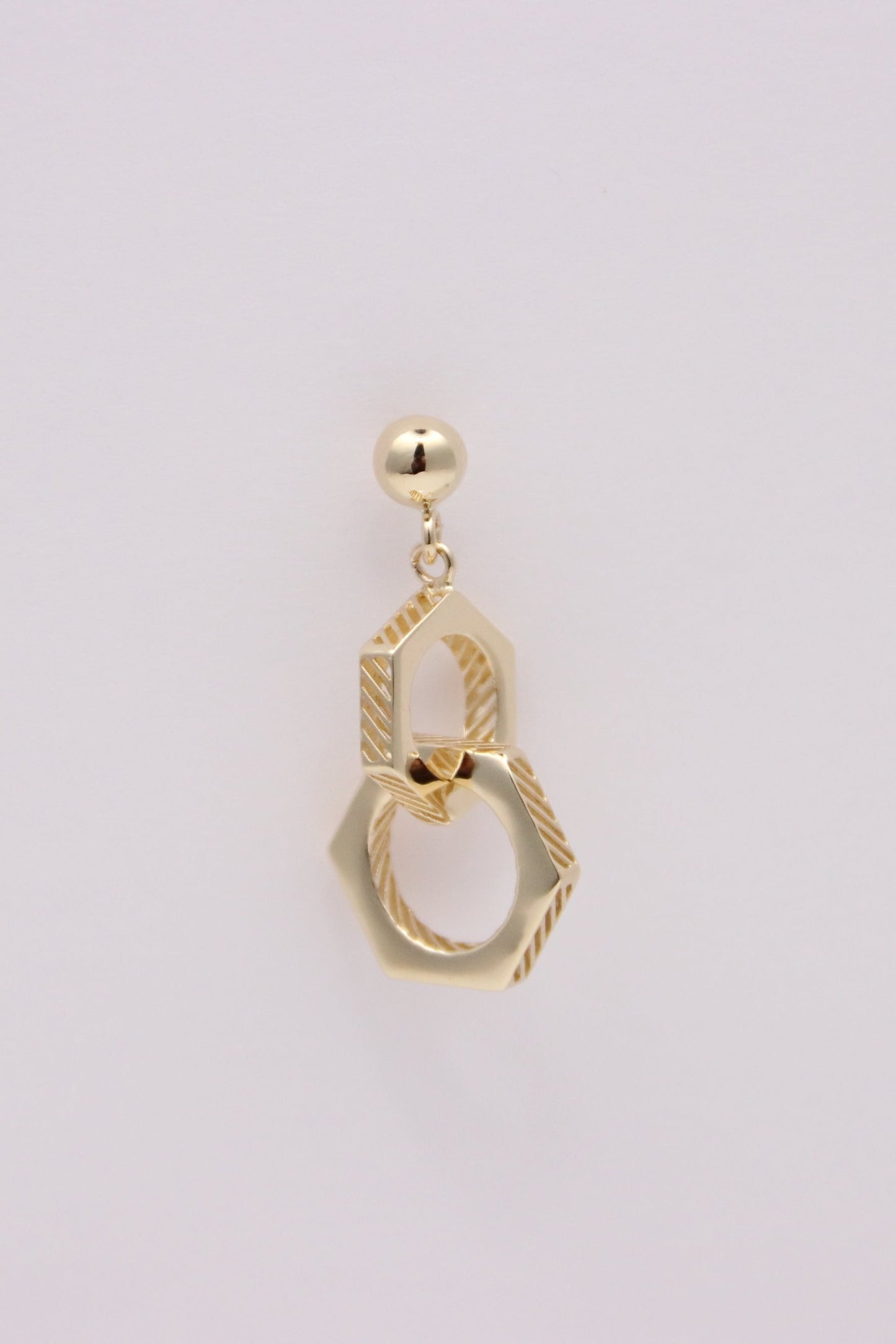 Double Hexagon Drop Earrings