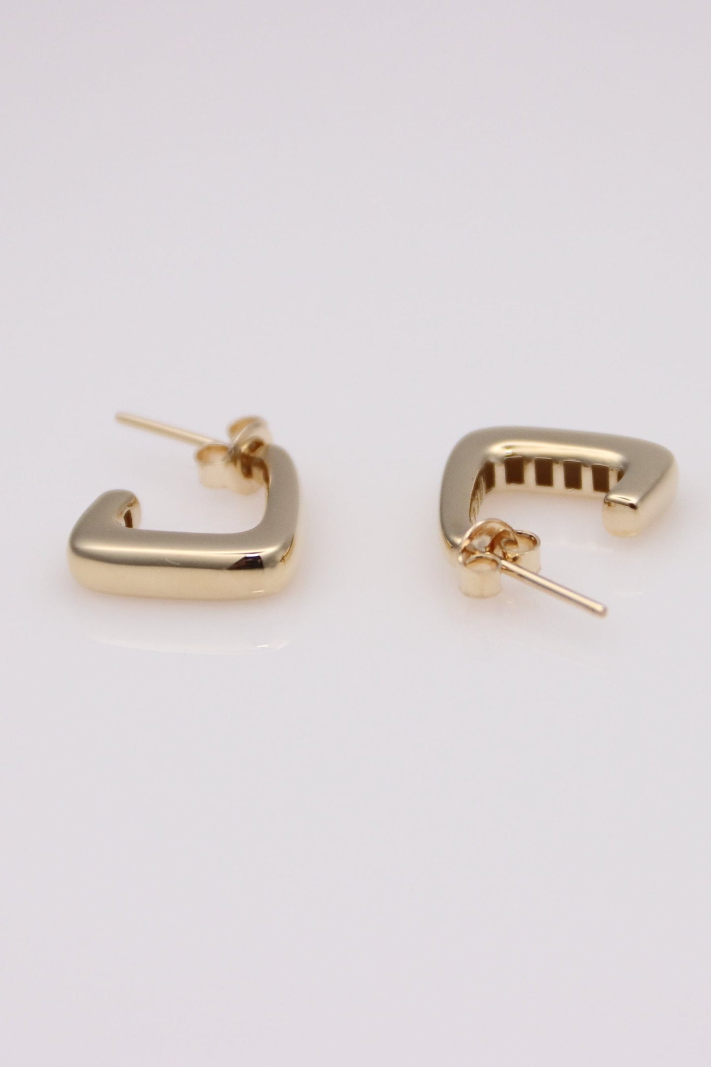 14k Gold J Hoop Earrings