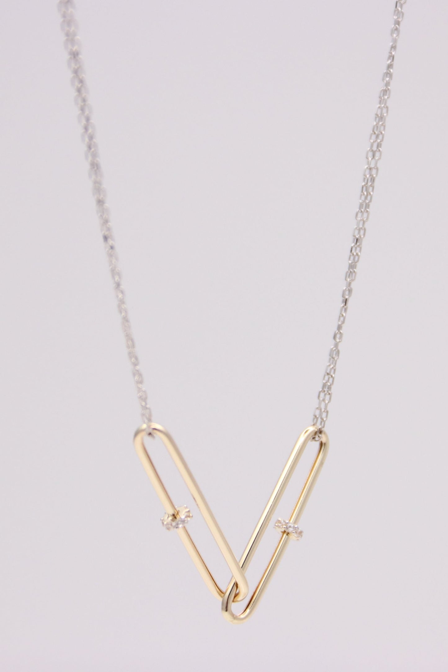 14kt Double Paperclip Necklace