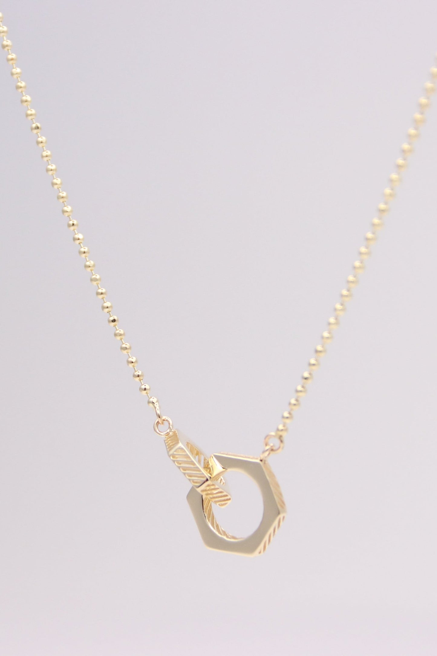 Hexagon Duo Bead Necklace