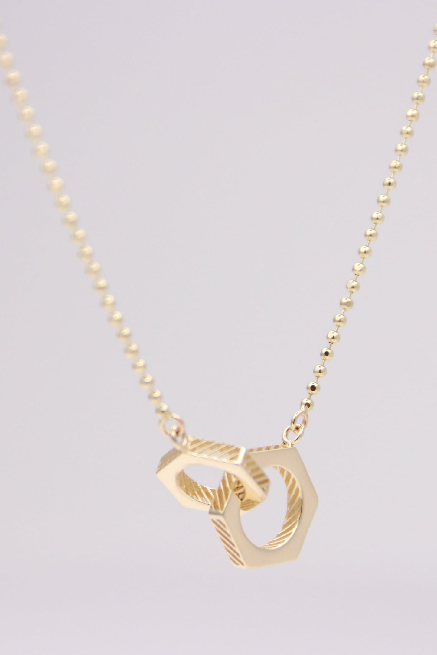 Hexagon Duo Bead Necklace