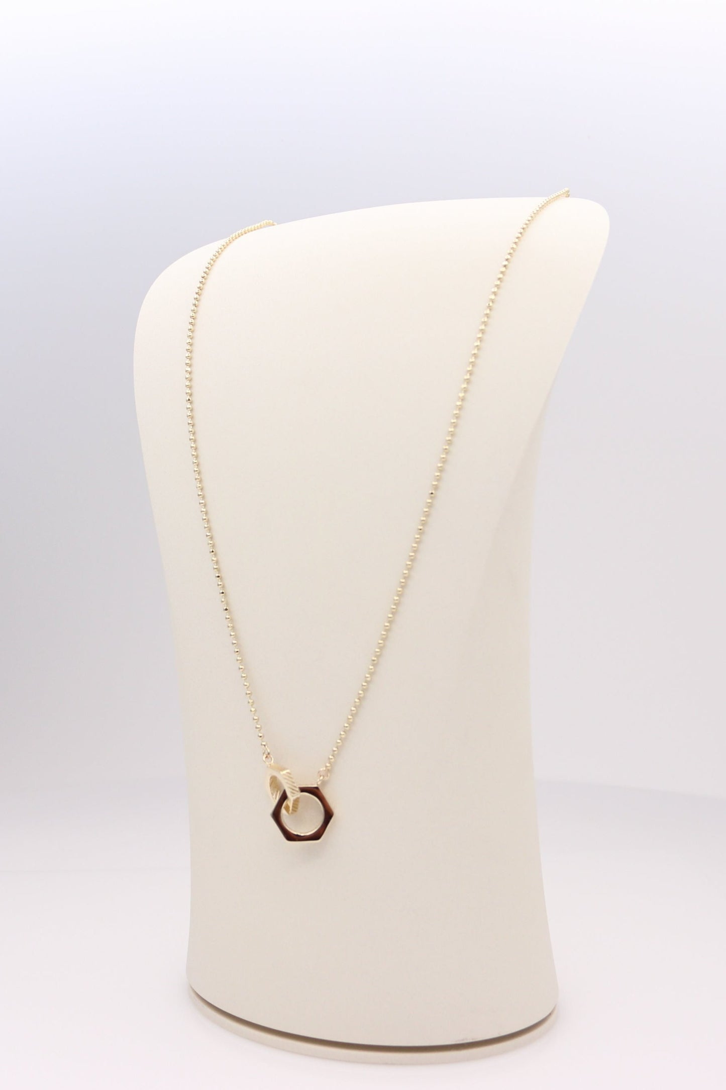 Hexagon Duo Bead Necklace