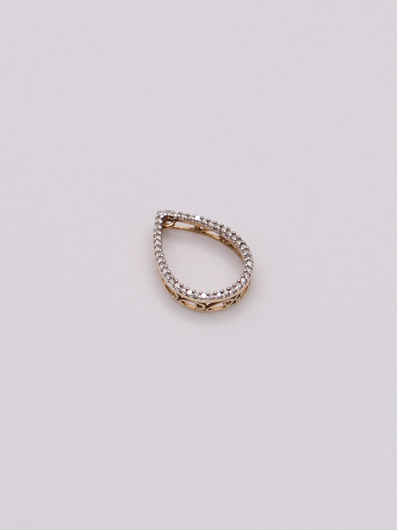 14k Diamond Pear Pendant