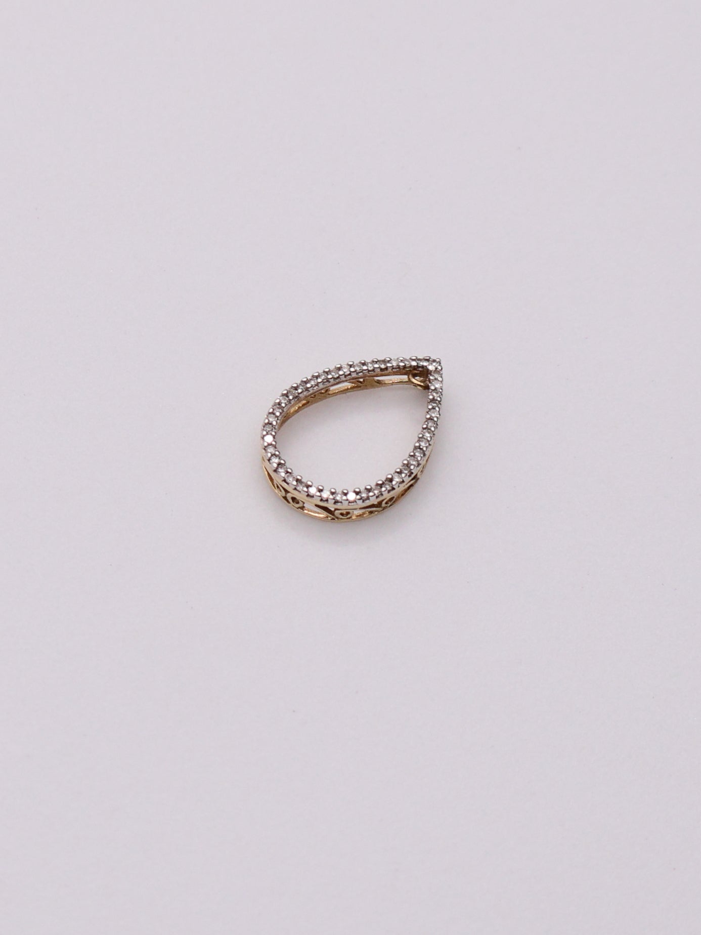 14k Diamond Pear Pendant