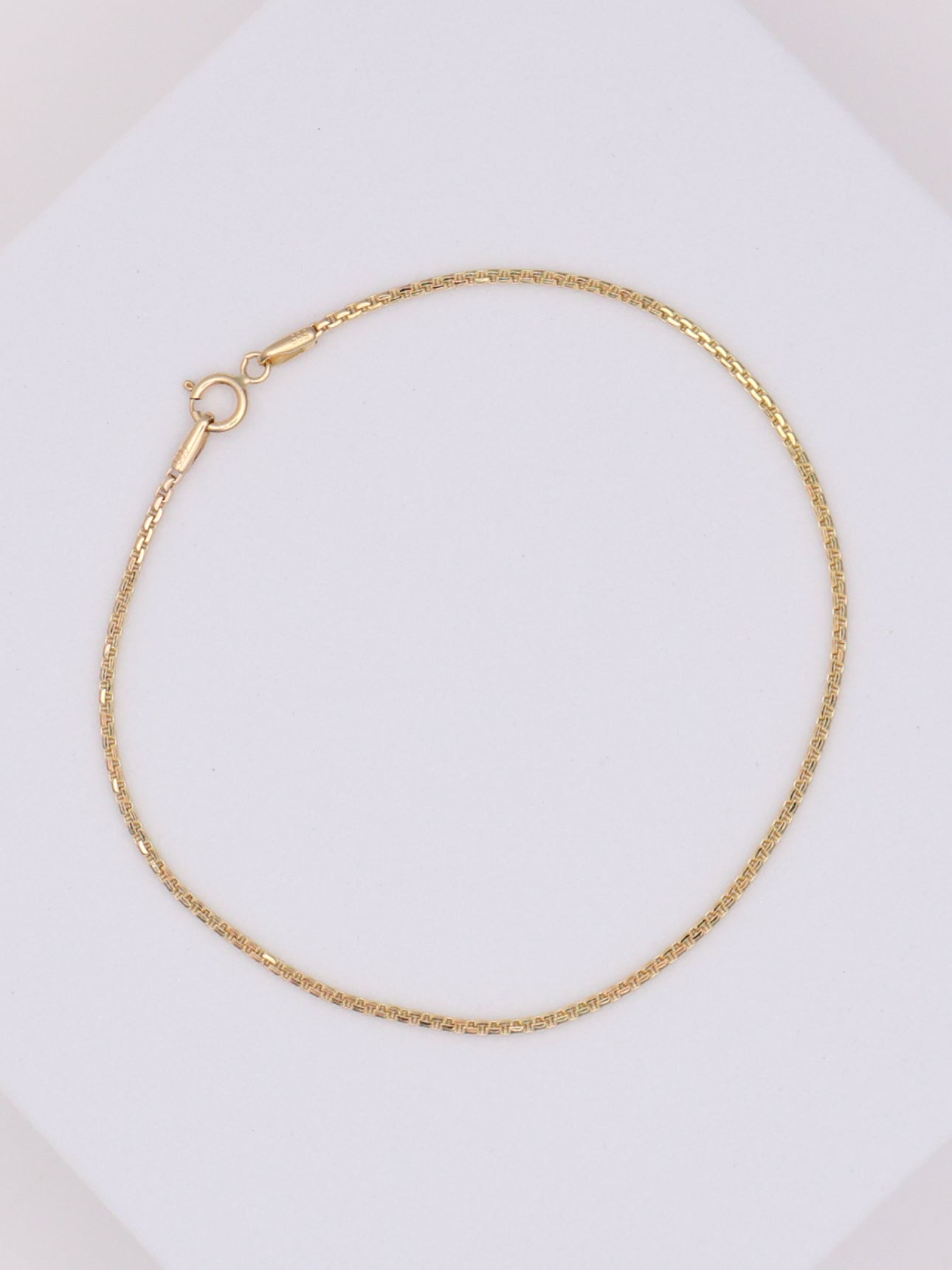 14k Gold Square Rolo Bracelet 7in
