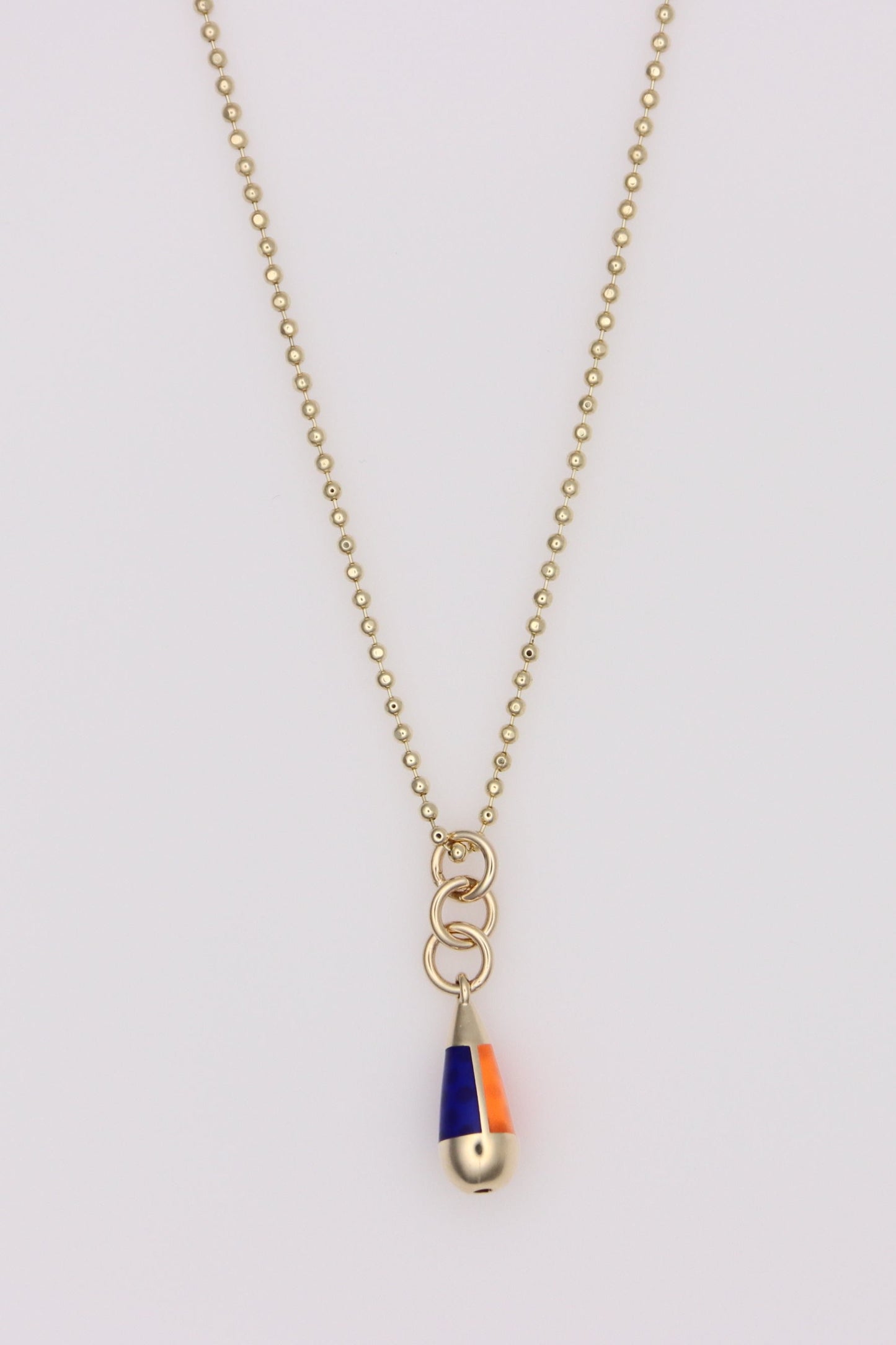 Bead Chain Necklace with Drop Pendant