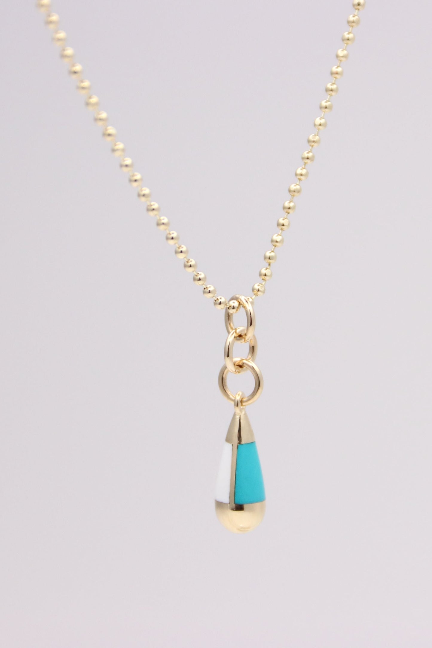 Bead Chain Necklace with Drop Pendant