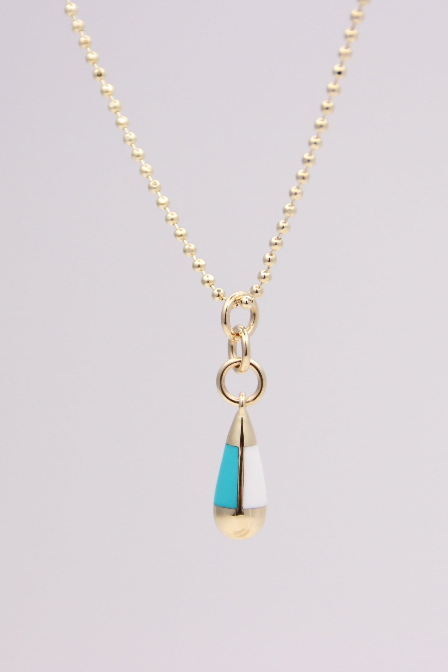 Bead Chain Necklace with Drop Pendant