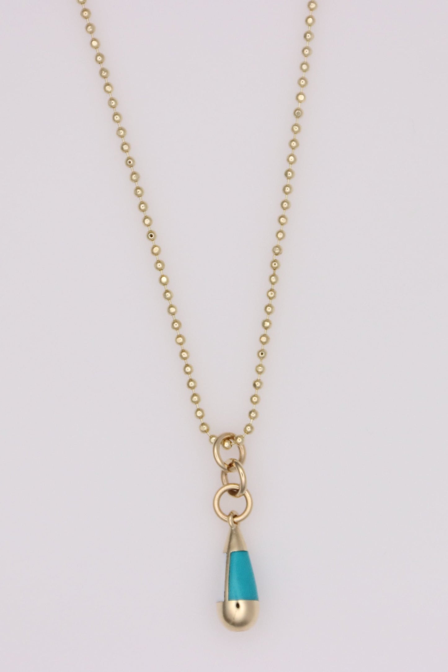 Bead Chain Necklace with Drop Pendant