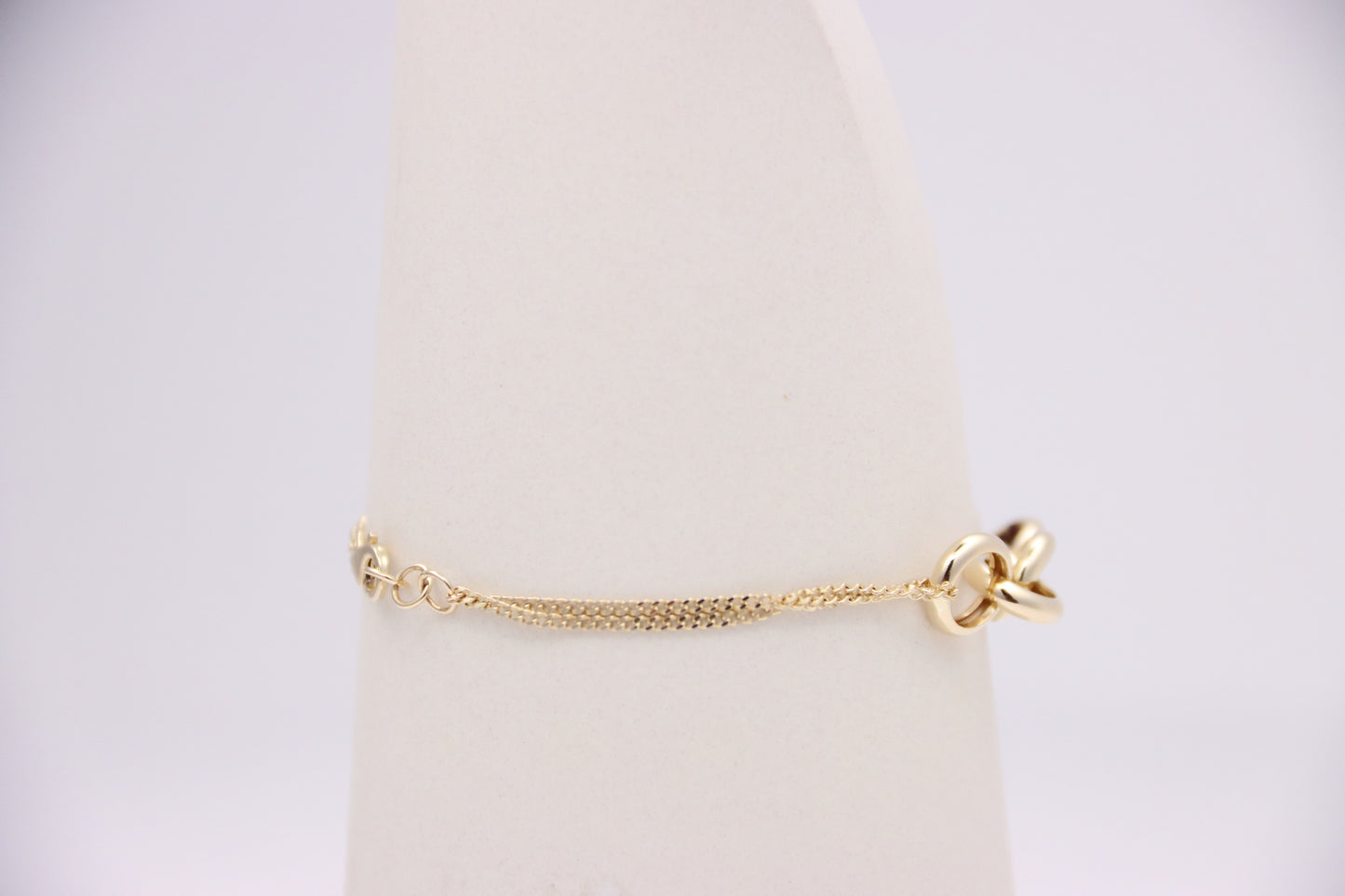 Double Curb Bracelet with Round Links