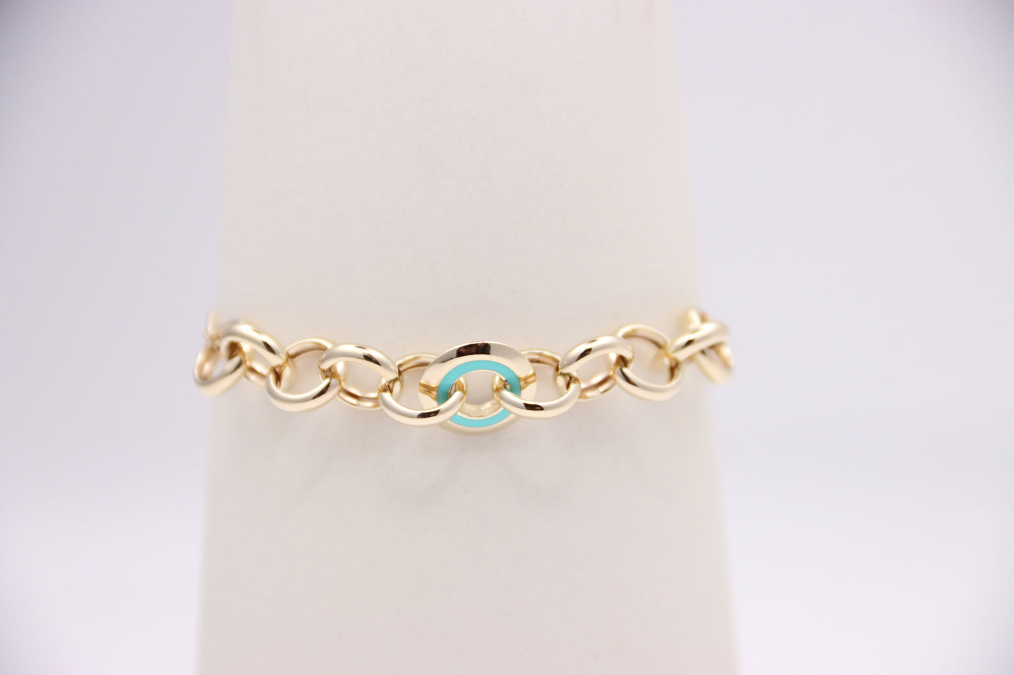 Double Curb Bracelet with Round Links