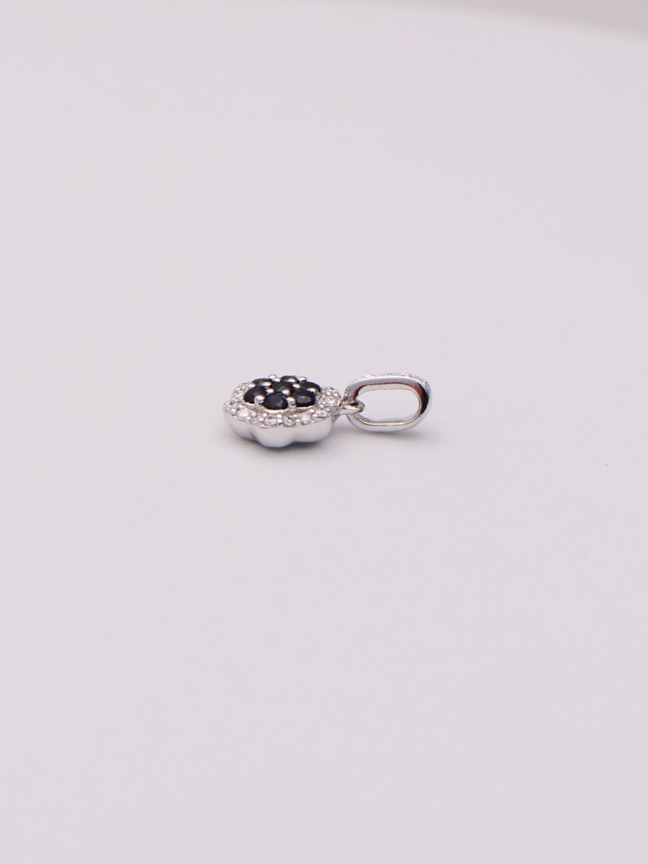 14k WG Diamond & Blue Floral Pendant