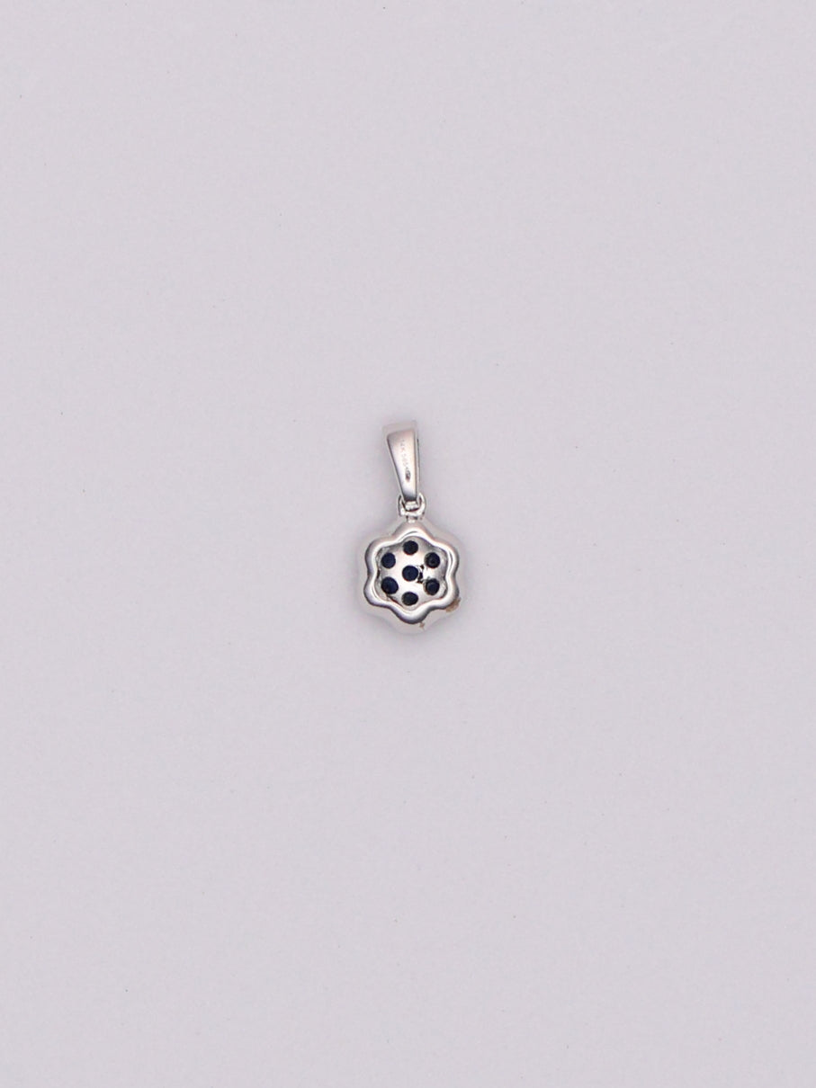 14k WG Diamond & Blue Floral Pendant