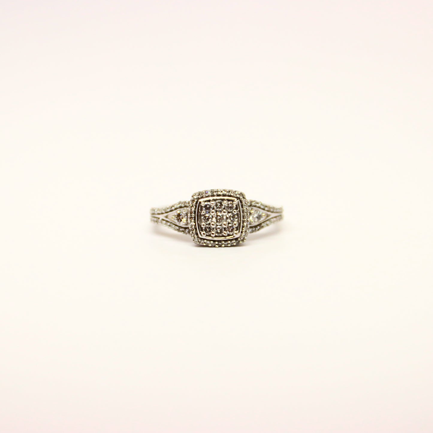 10k WG Diamond Cushion Ring