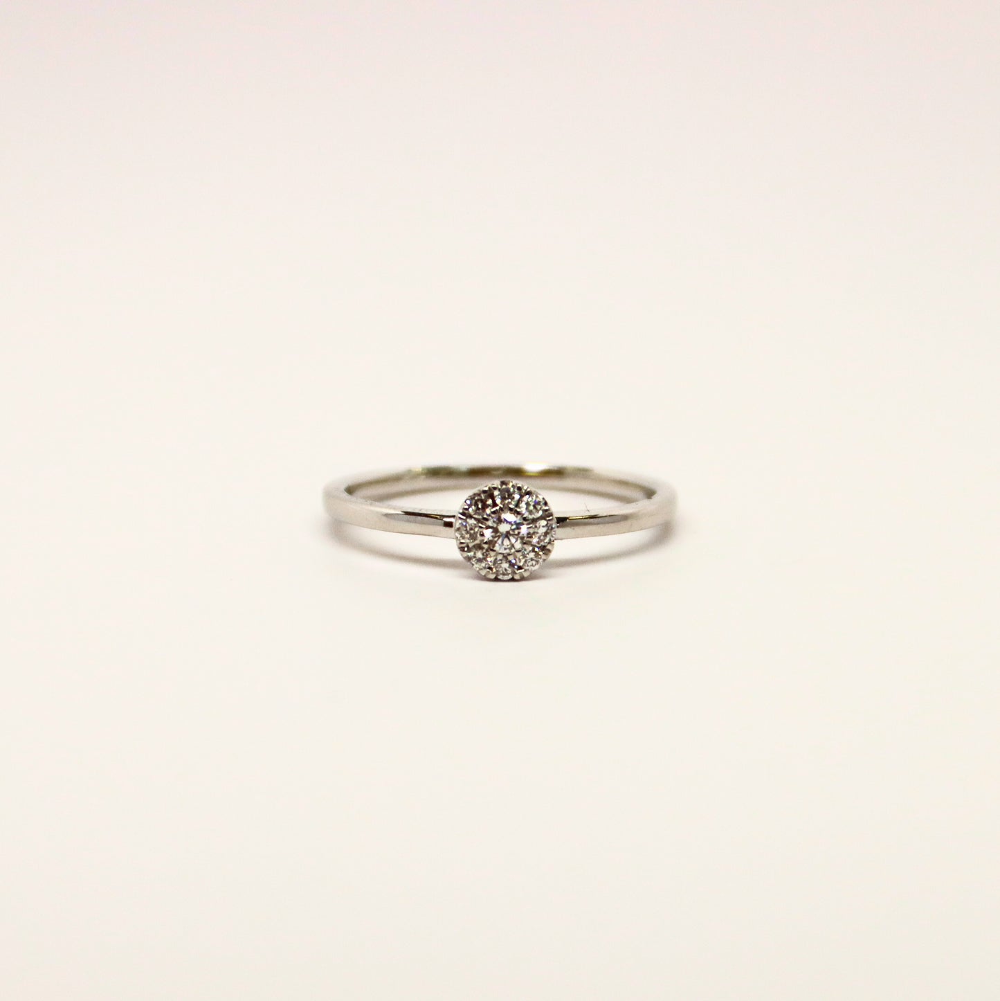 14k WG Round Diamond Ring