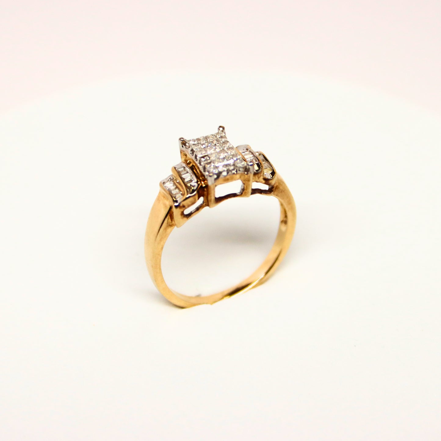 14k Diamond Cluster Ring