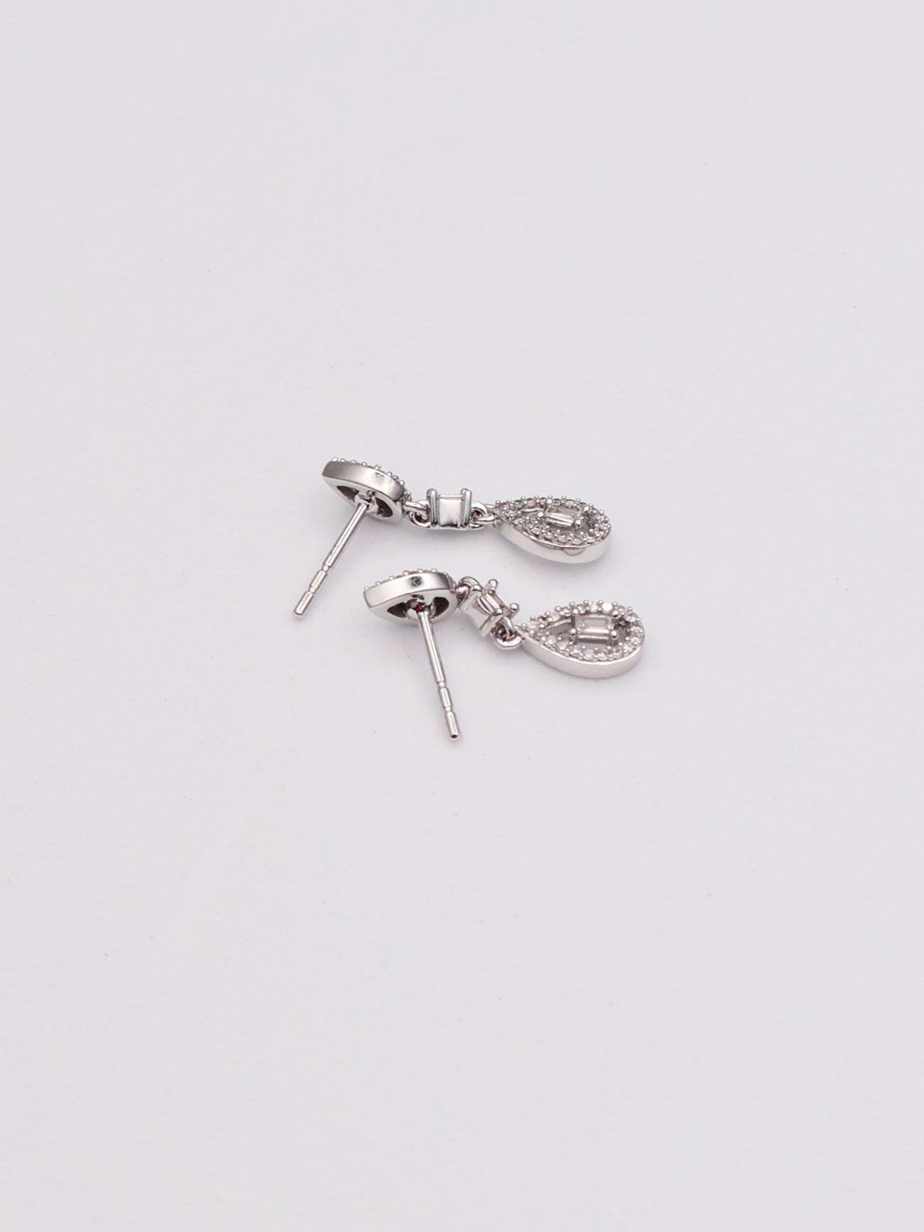 10k WG Pear Dangle Earrings