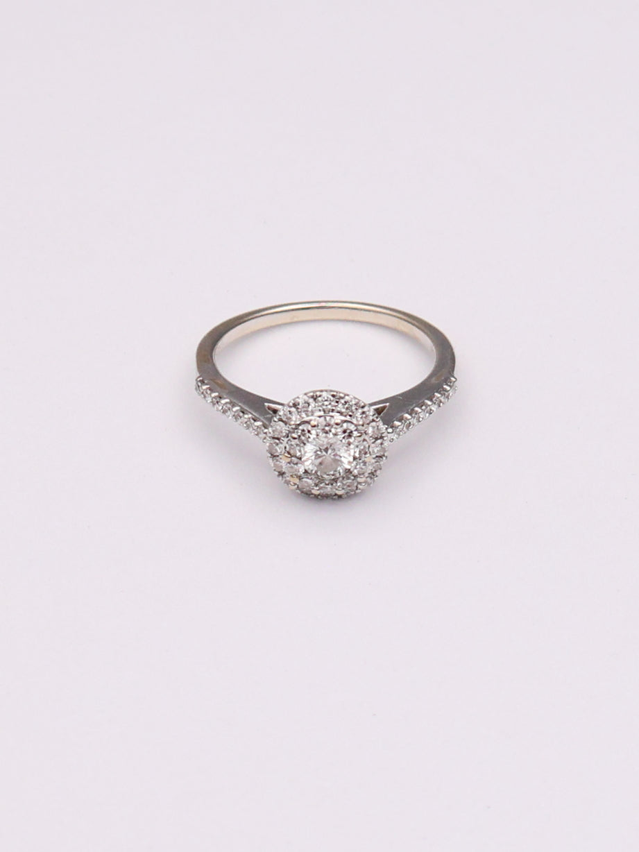 14k WG Round Diamond Engagement Ring