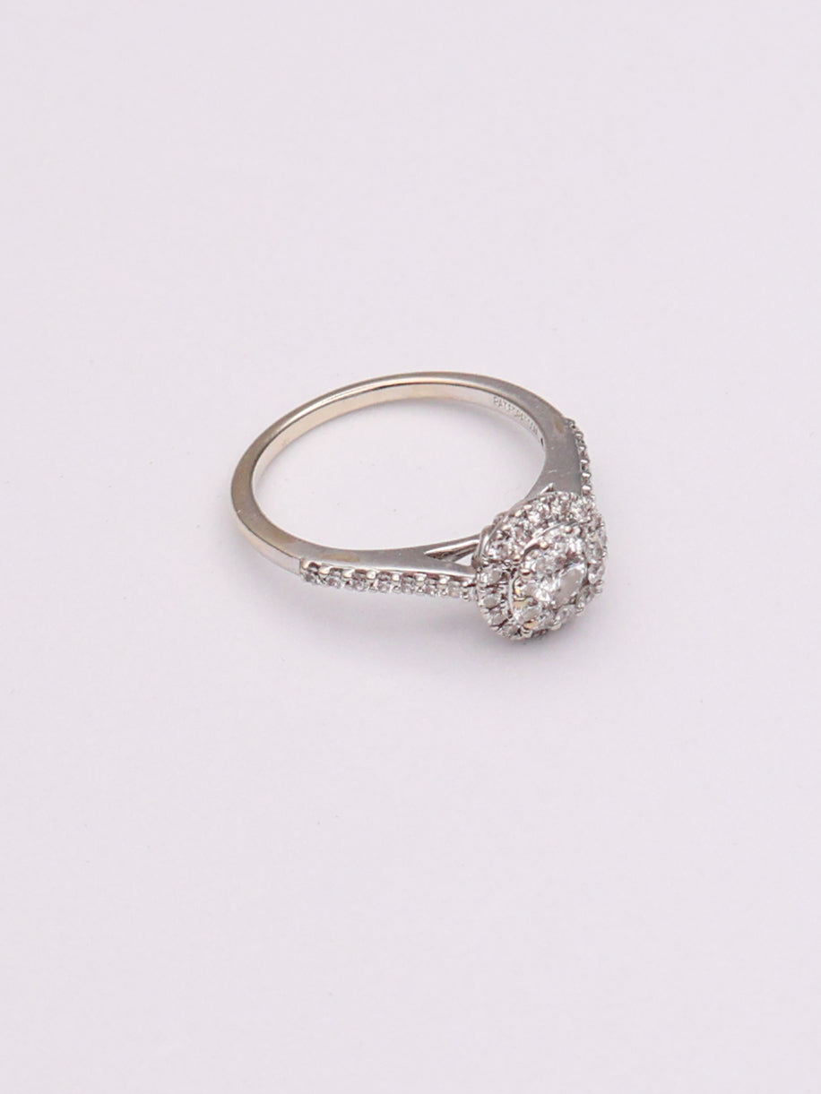 14k WG Round Diamond Engagement Ring