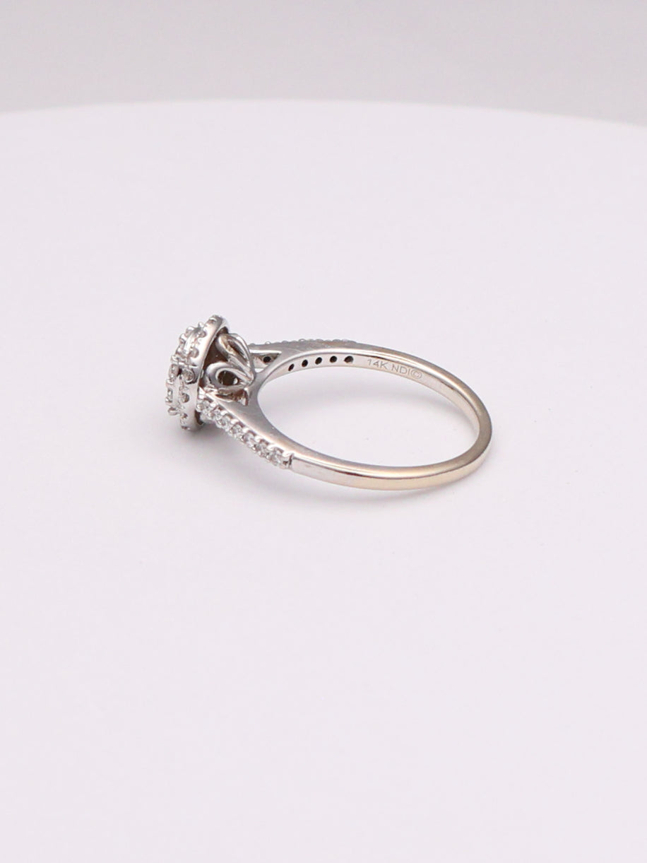 14k WG Round Diamond Engagement Ring