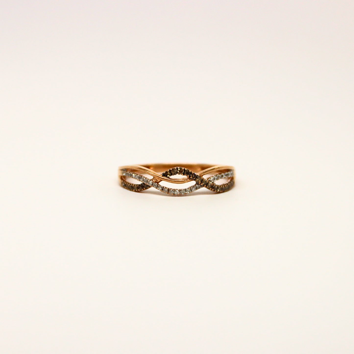 10k RG Diamond Twist Ring