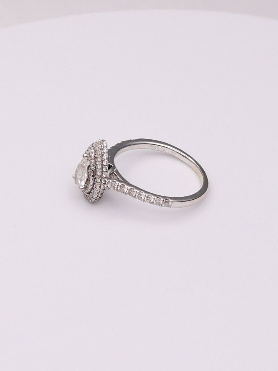 14k Vera Wang White Gold Pear Diamond Ring