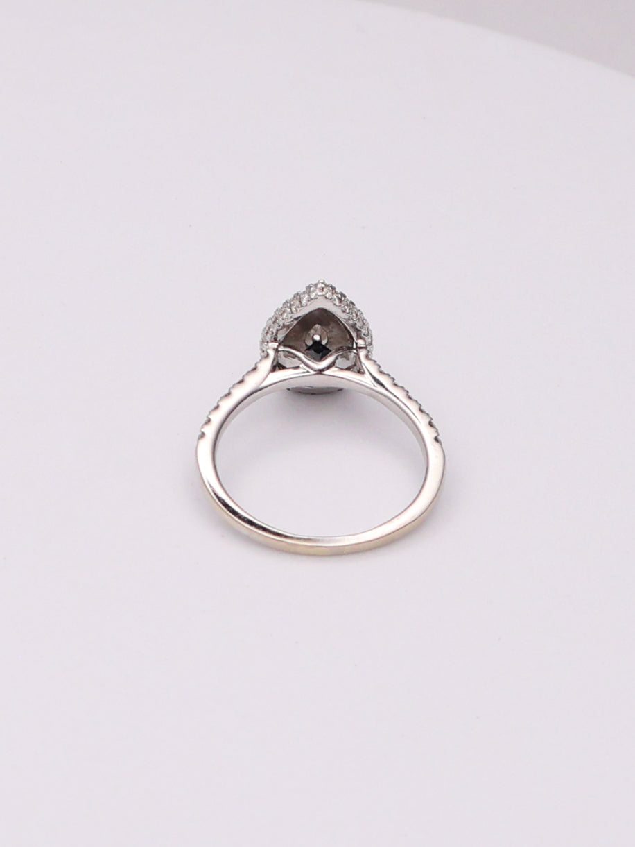 14k Vera Wang White Gold Pear Diamond Ring