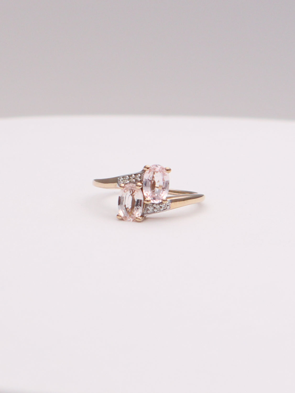 10k Pink Ovals Ring