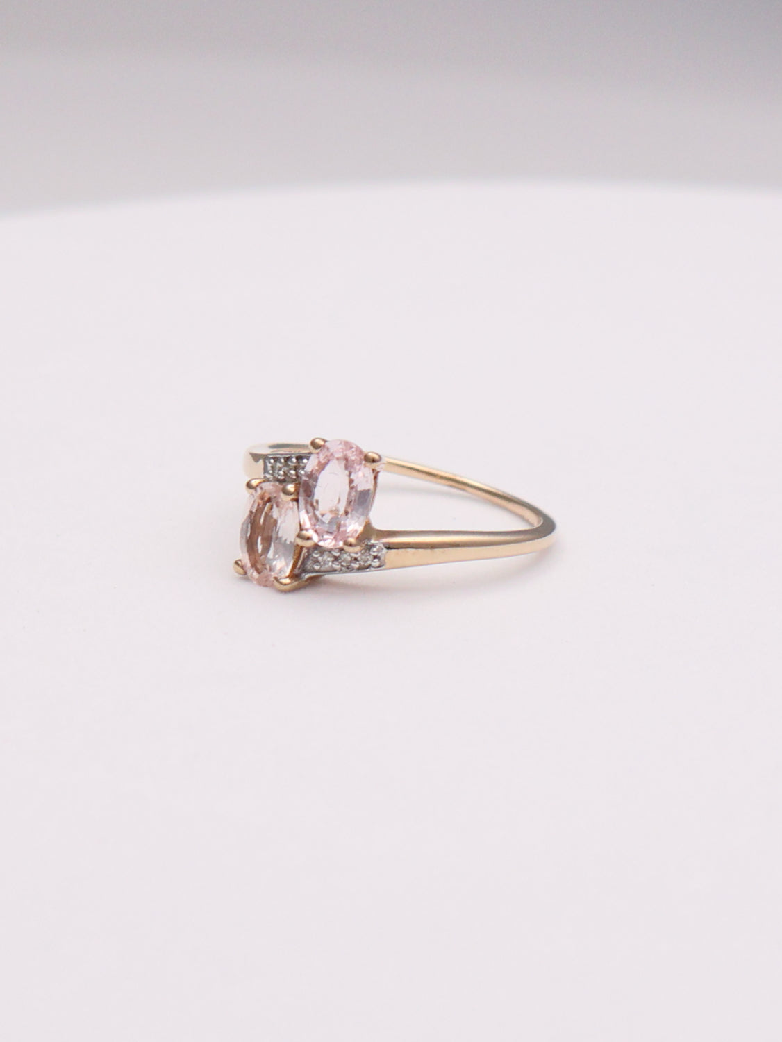 10k Pink Ovals Ring