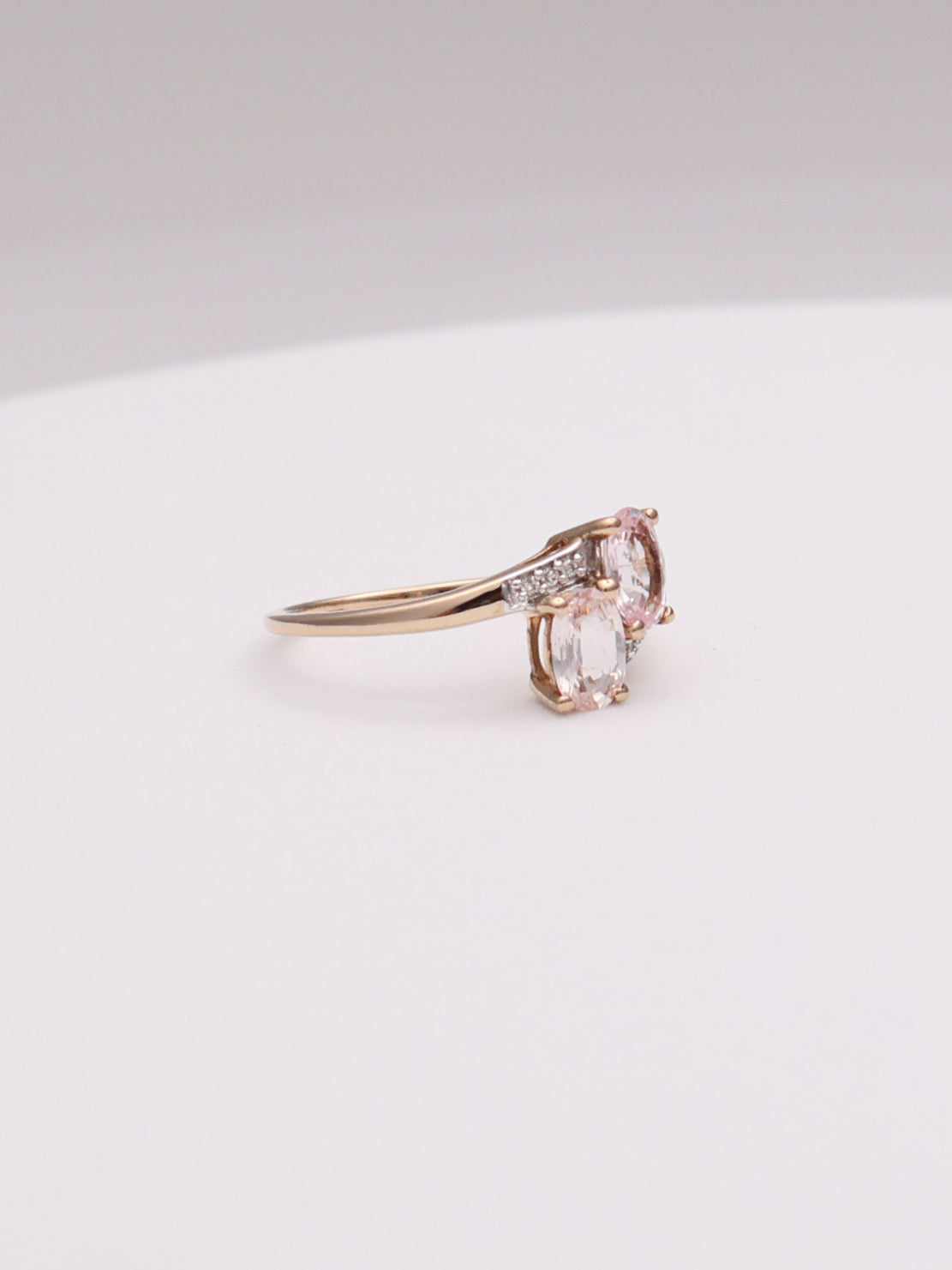 10k Pink Ovals Ring