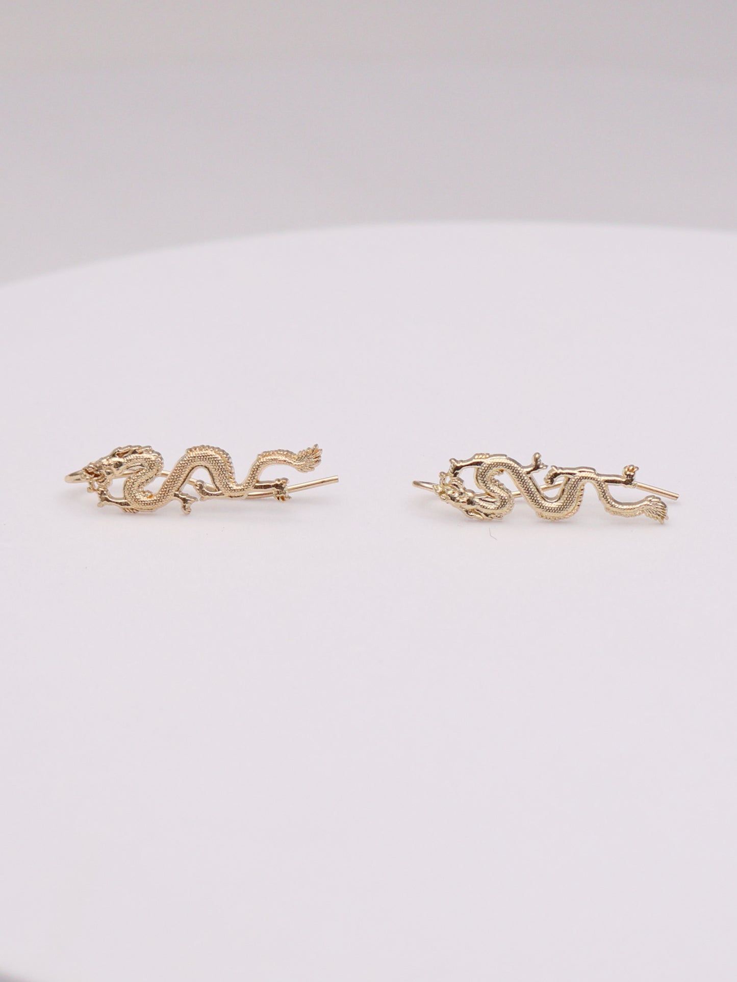 14k Dragon Earrings