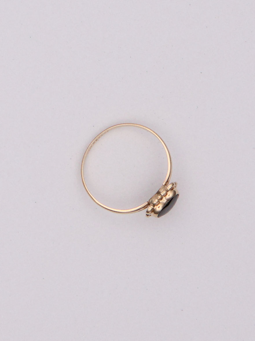 10k Black Heart Ring