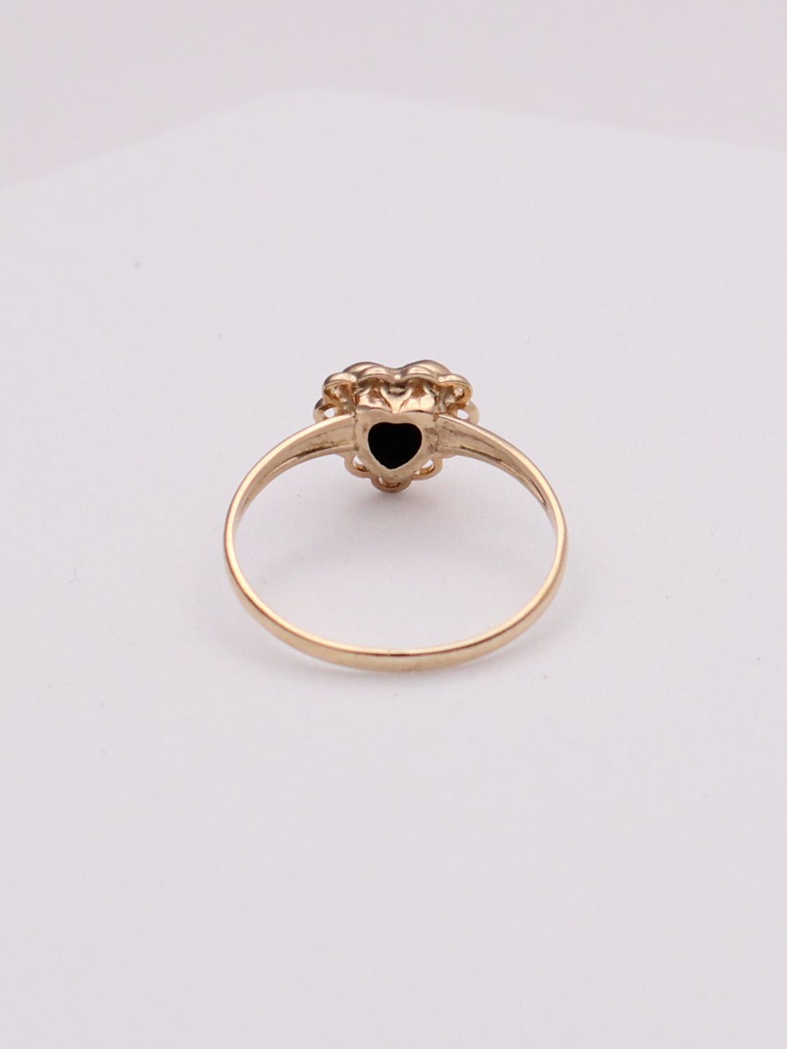 10k Black Heart Ring