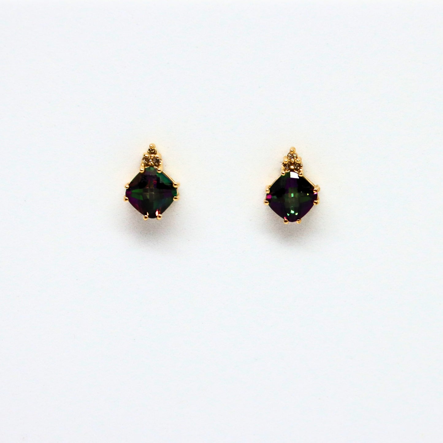 10k Multi-Color Stud Earrings