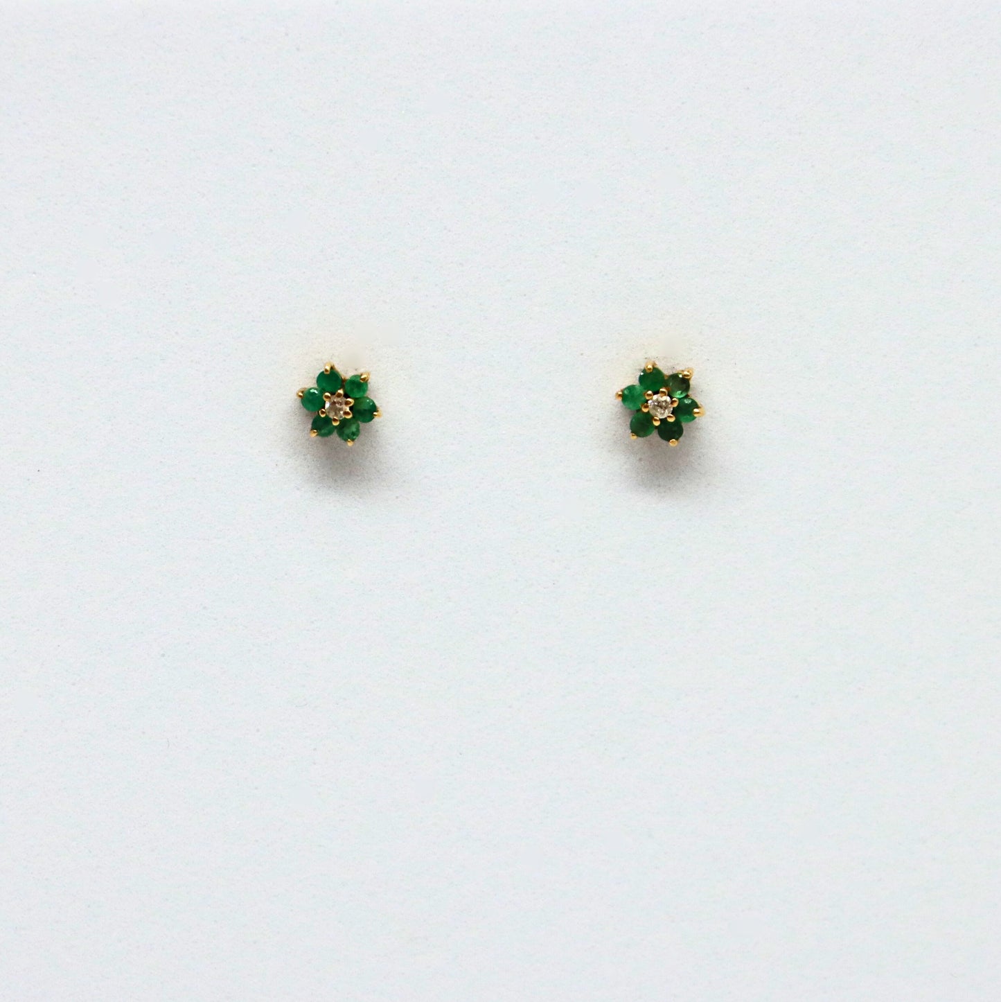 14k Green Flower Studs