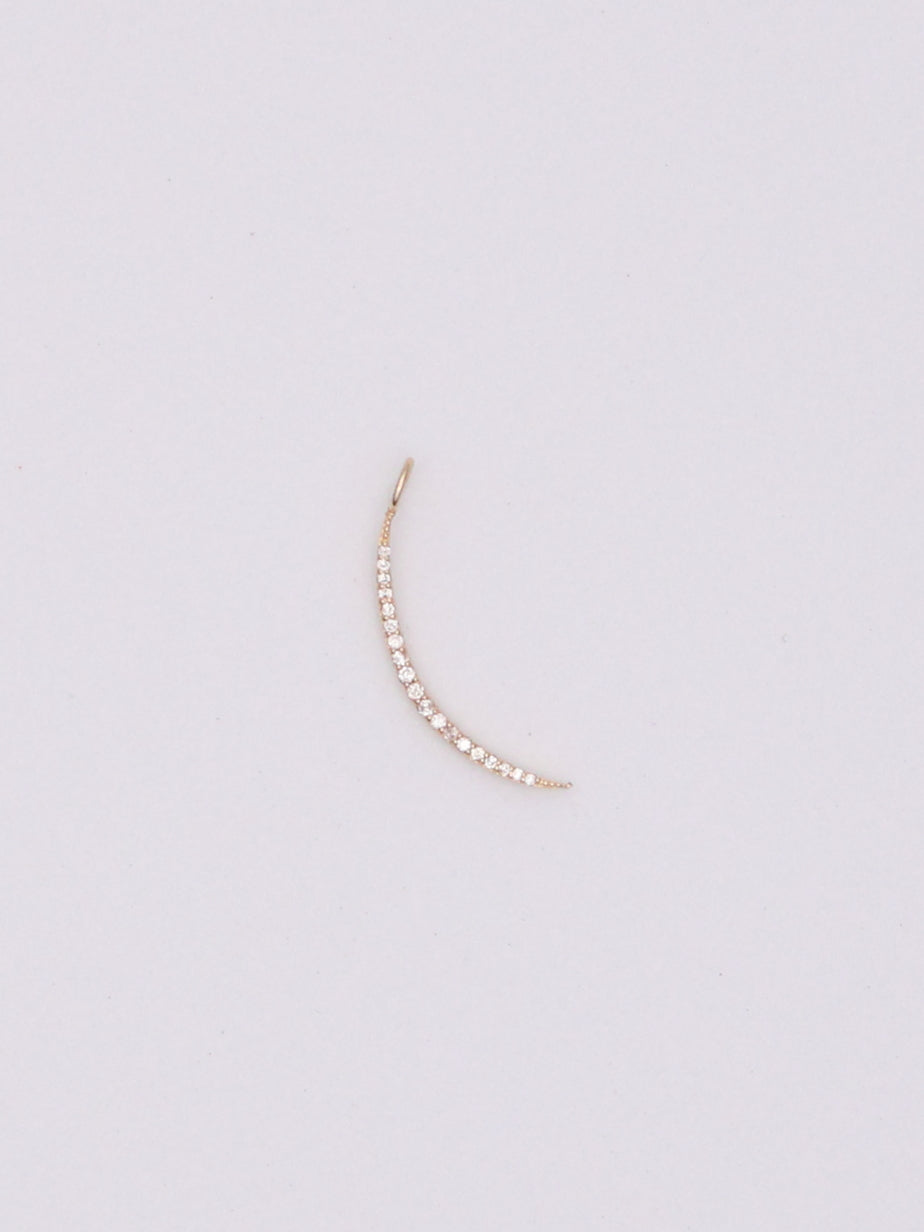 14k Crescent Moon Diamond Pendant