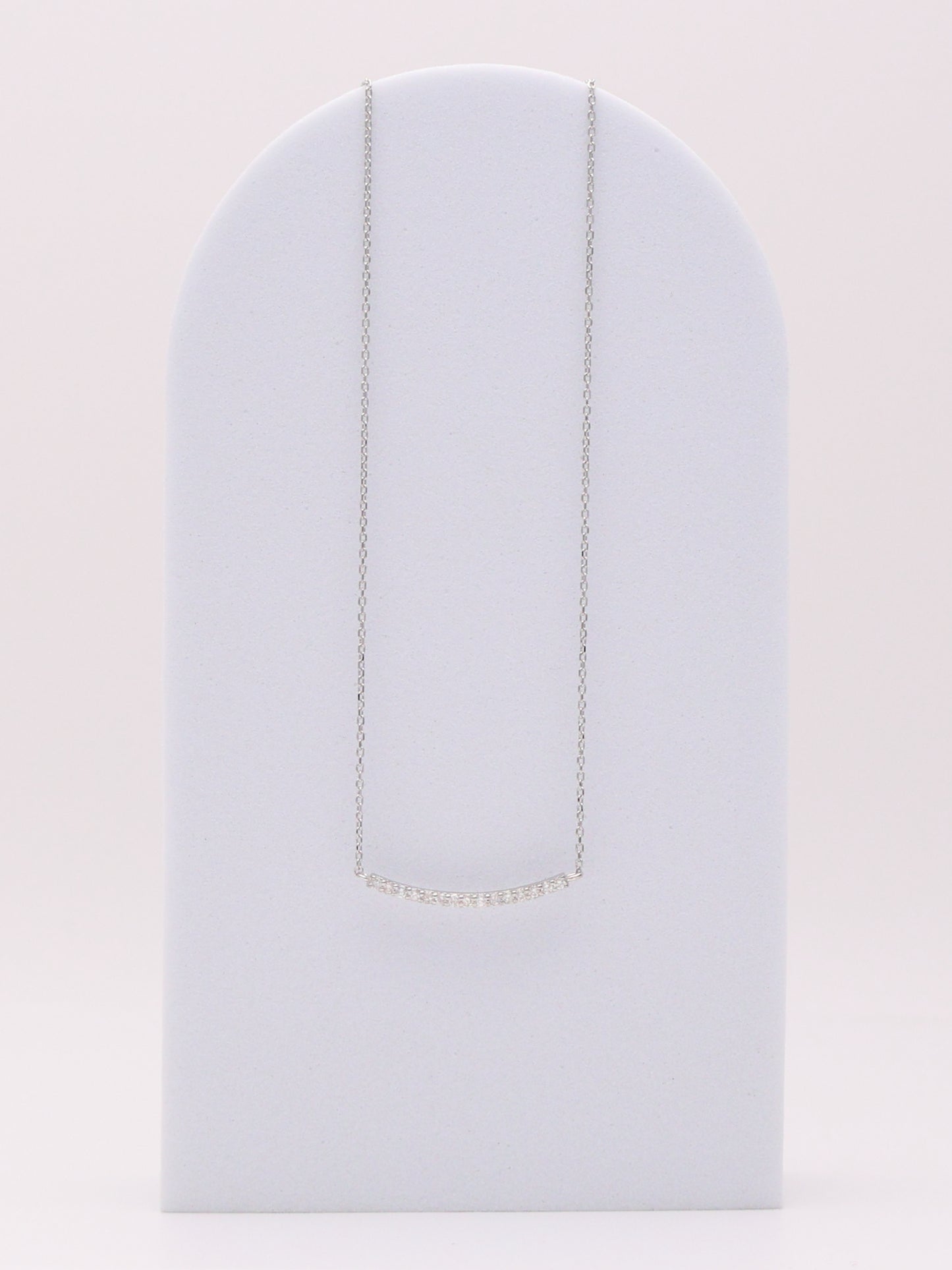 14k WG Diamond Bar Necklace