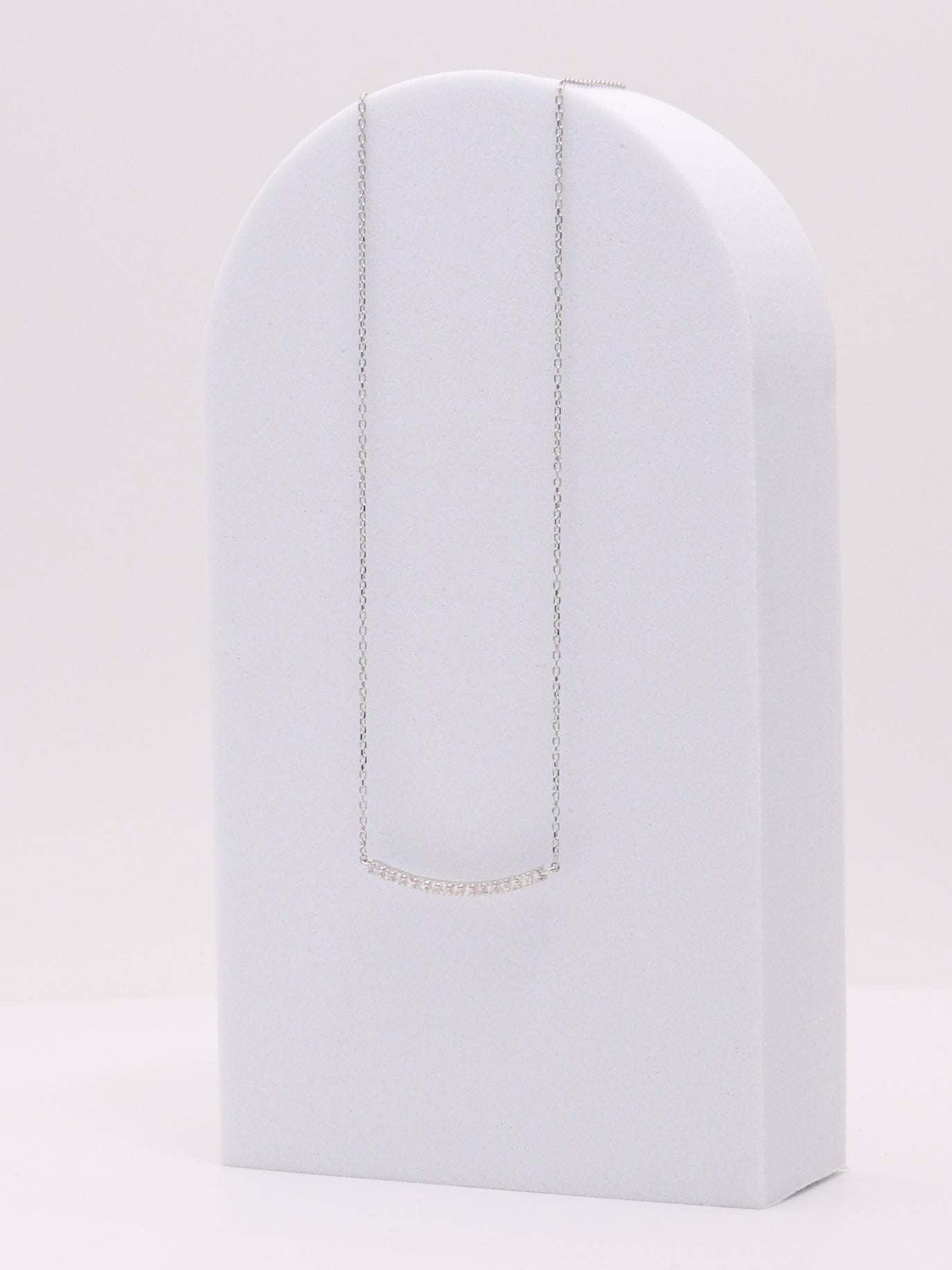 14k WG Diamond Bar Necklace