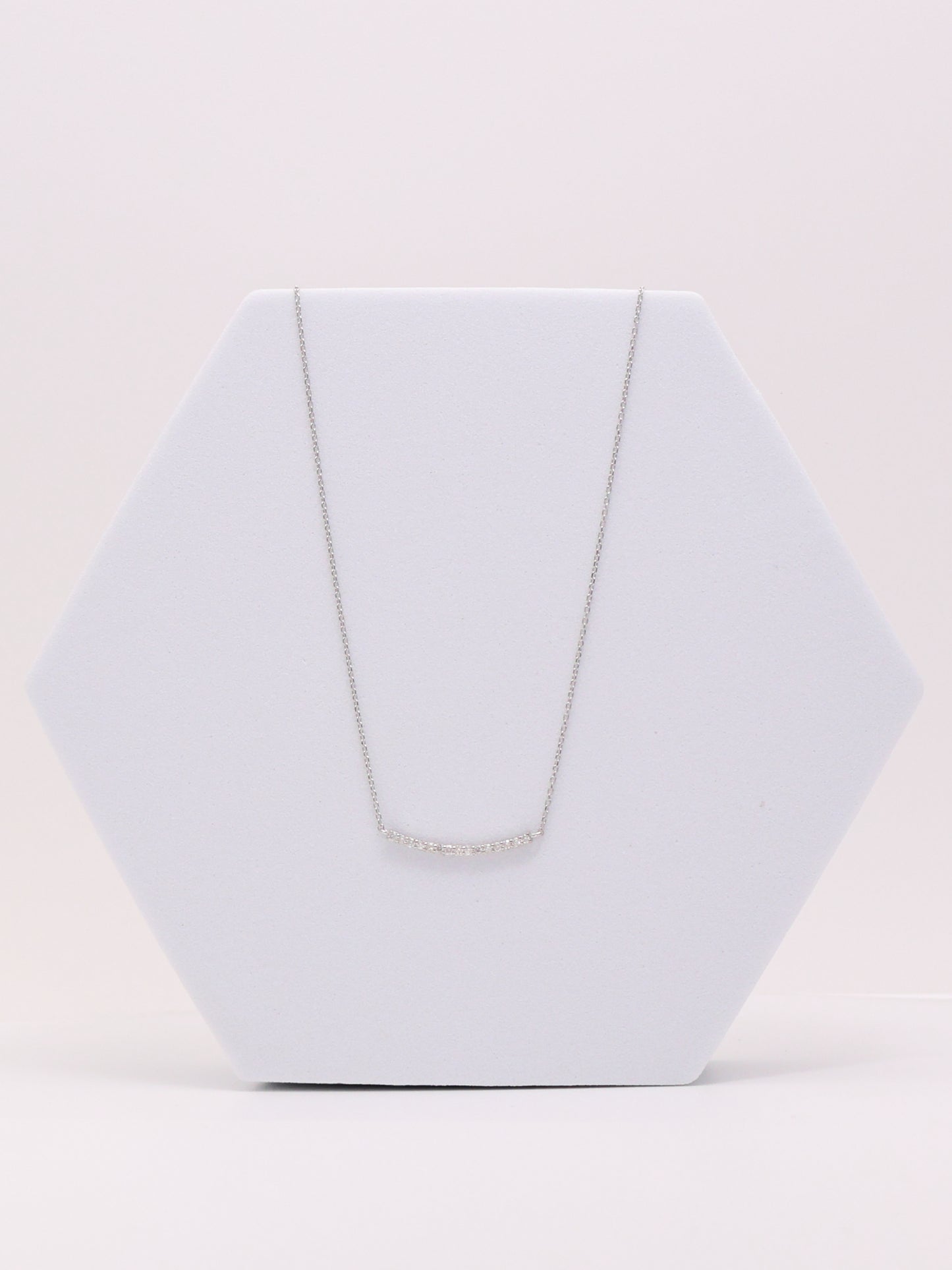 14k WG Diamond Bar Necklace
