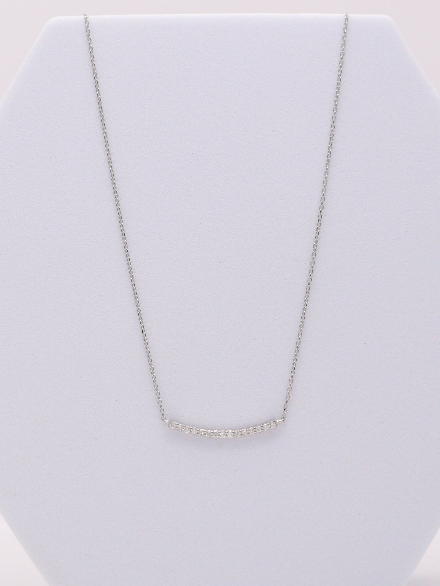 14k WG Diamond Bar Necklace