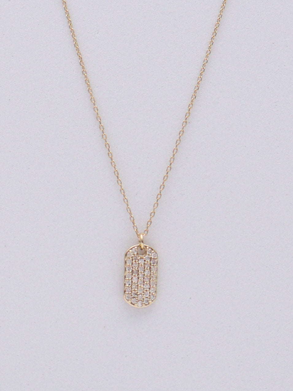 14k Diamond Tag Necklace
