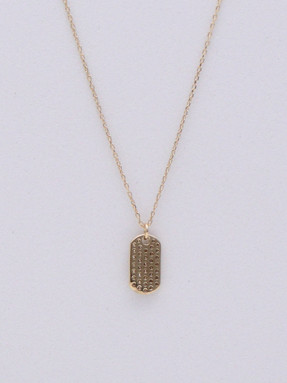 14k Diamond Tag Necklace