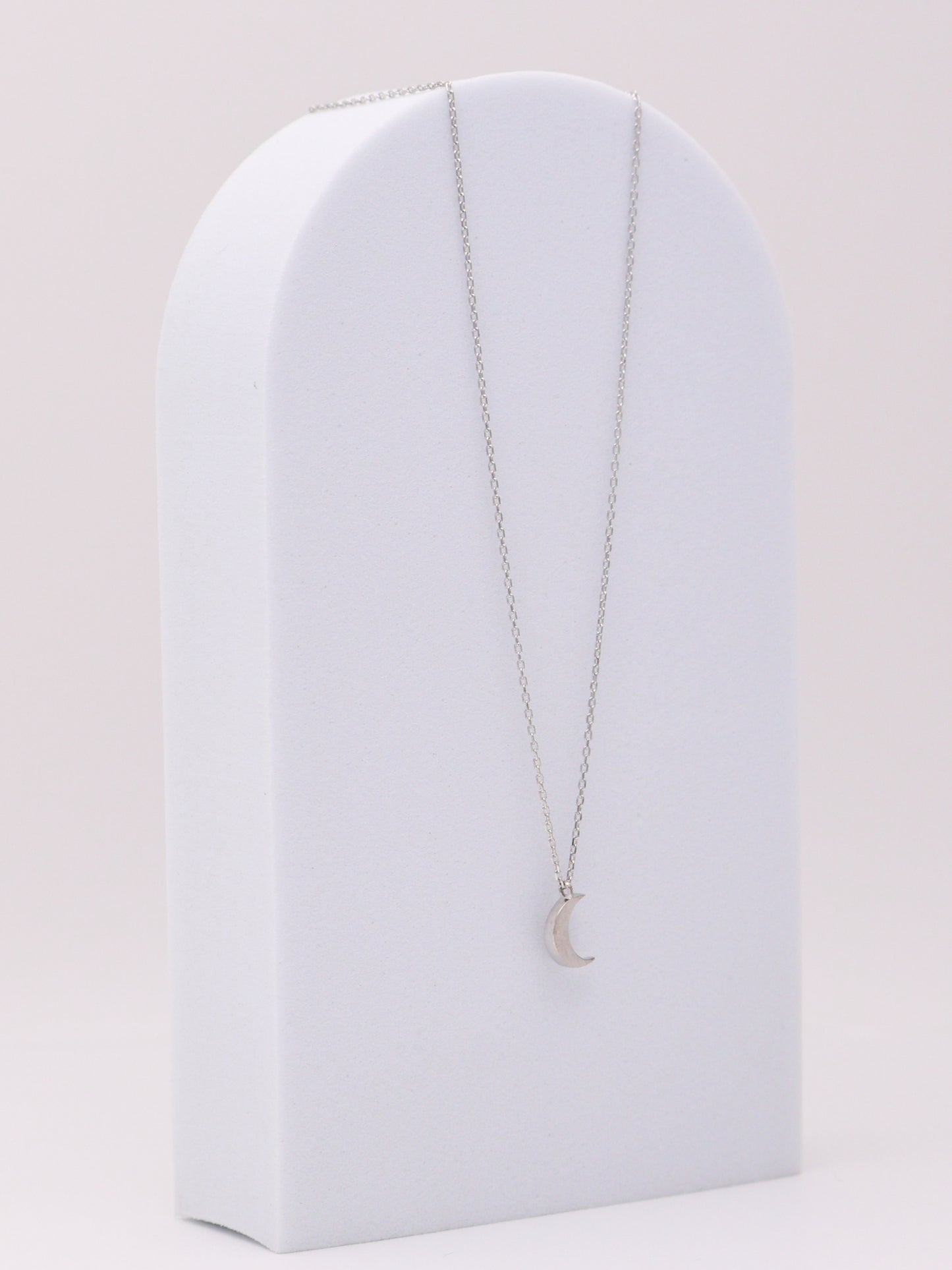 14k WG Moon Necklace
