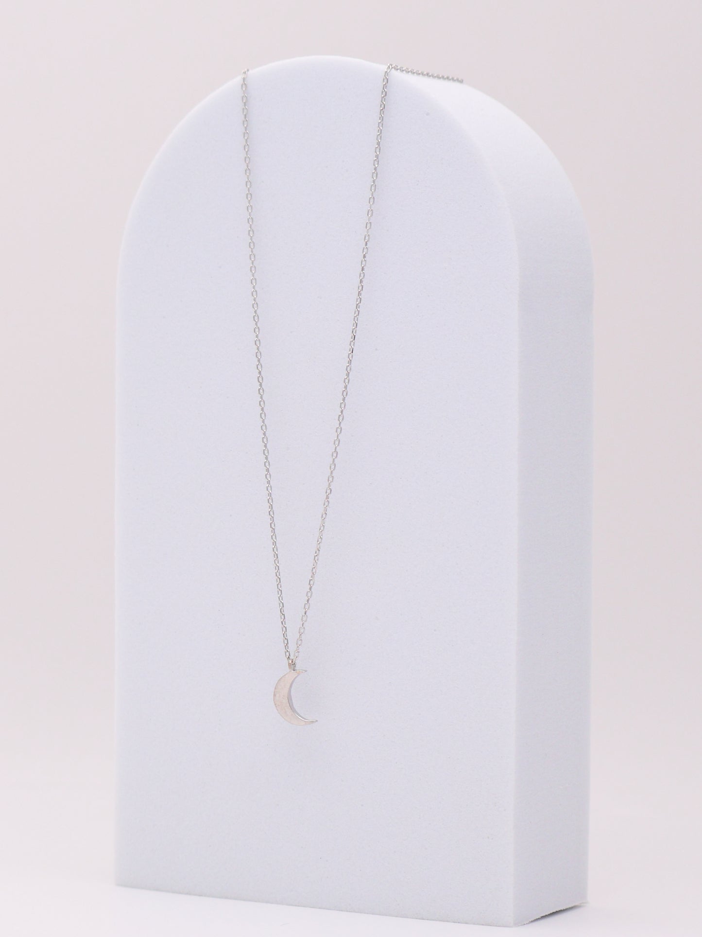 14k WG Moon Necklace