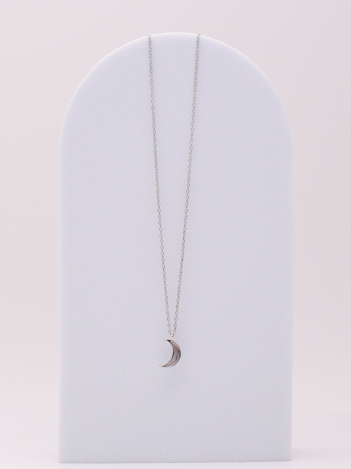 14k WG Moon Necklace