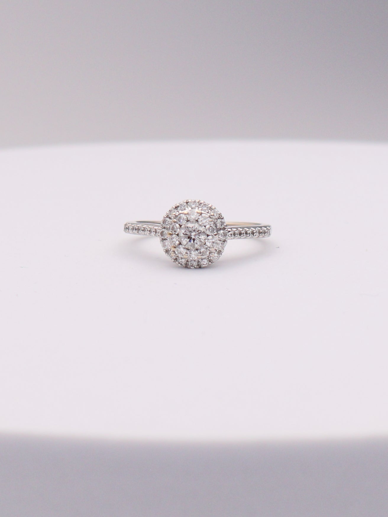 14k WG Round Diamond Engagement Ring